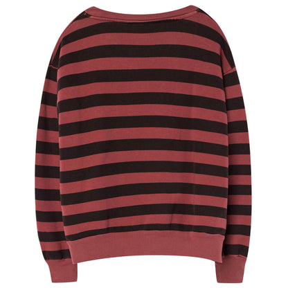Boys & Girls Red Striped Cotton Sweatshirt