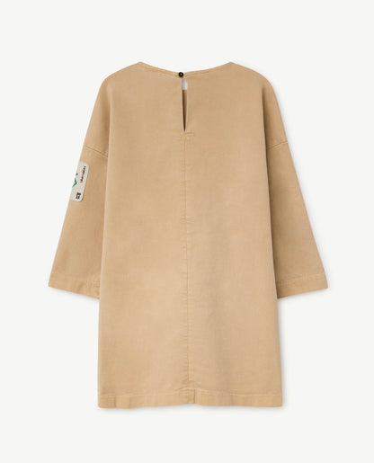 女童米色棉连衣裙