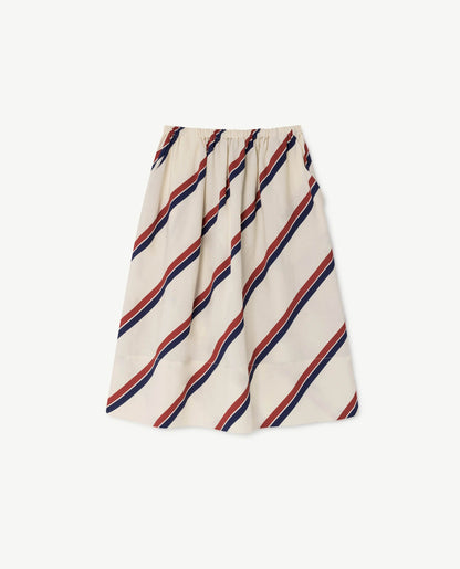 女童白色条纹短裙