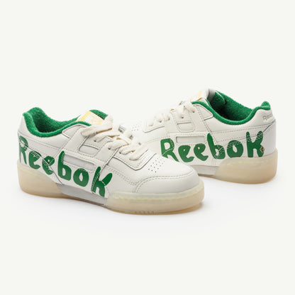 Boys & Girls Beige & Green Cow Leather & Textile Sneakers