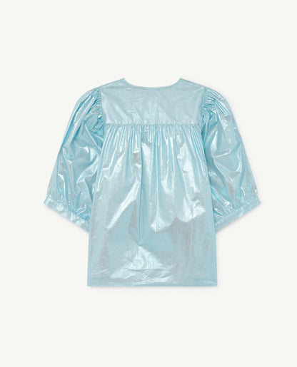 女童浅蓝色Logo上衣