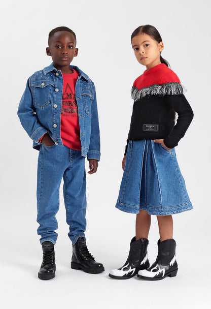 Balmain Kids 徽标运动衫（红色）