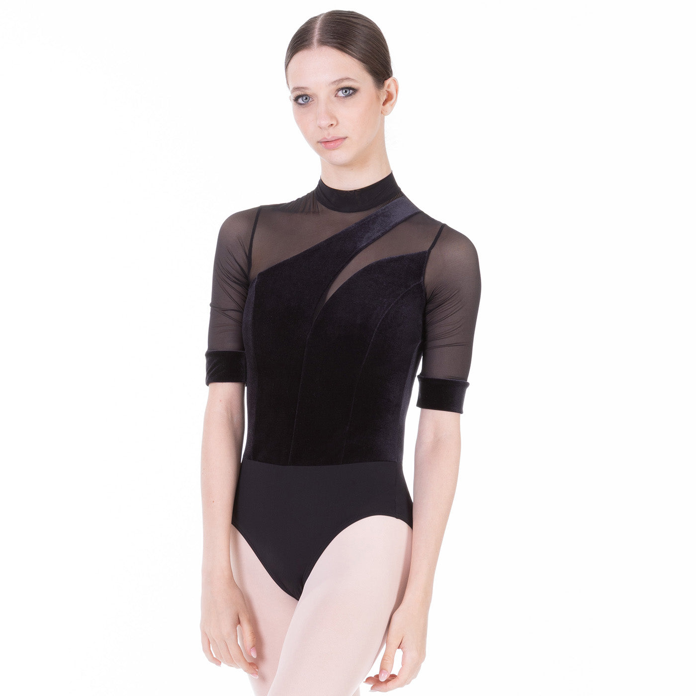 女童黑色丝绒芭蕾舞连体衣(DAD5116MP/Black)