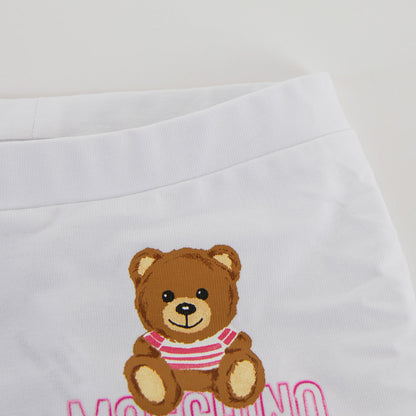 女婴白色Logo棉打底裤
