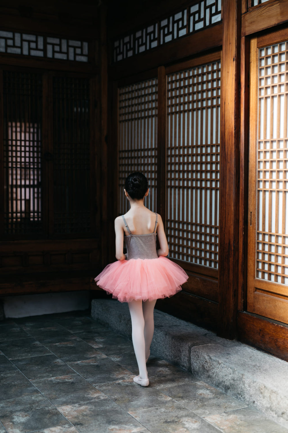 女童粉色芭蕾舞连体衣