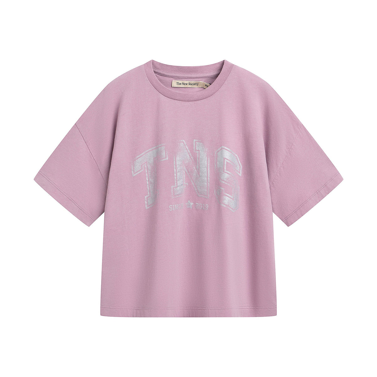 女童粉紫色Logo棉T恤