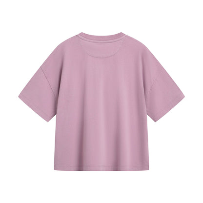 女童粉紫色Logo棉T恤