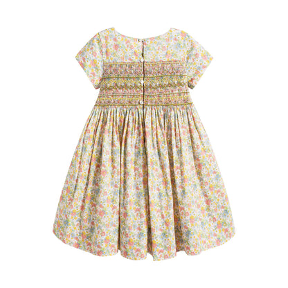 Girls Pink Floral Cotton Dress