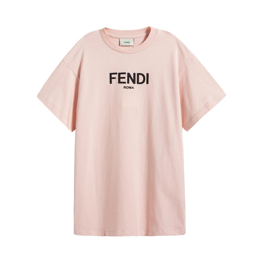 Girls Pink Logo Cotton Dress