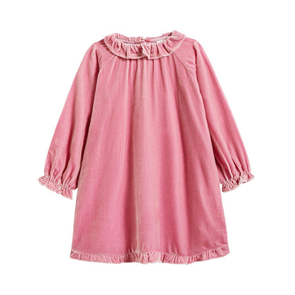 女婴粉色连衣裙套装