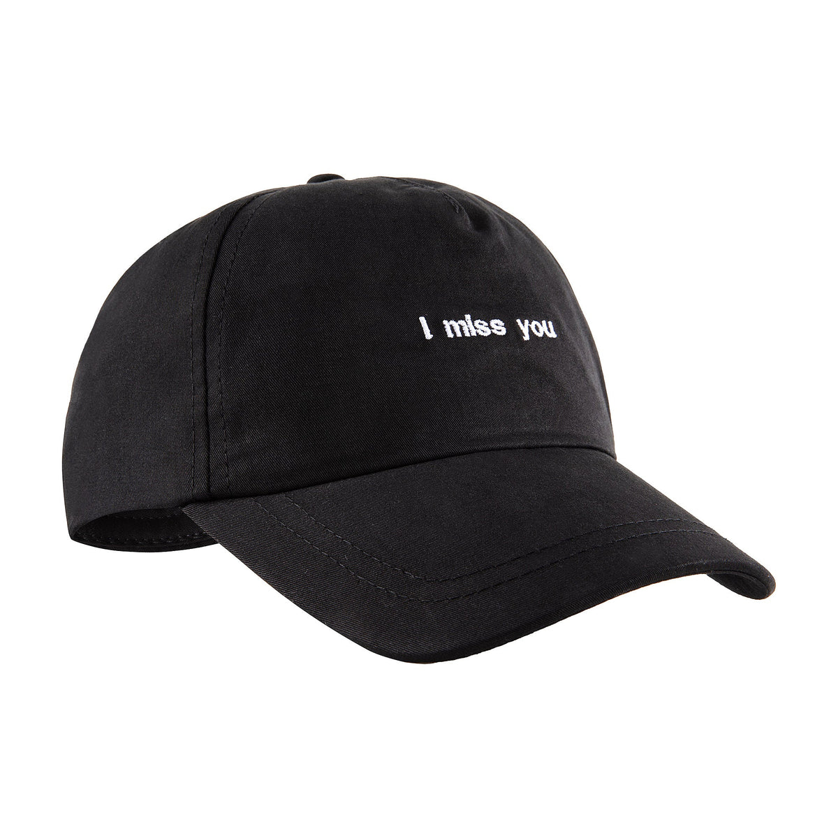 儿童黑色"i miss you"棒球帽