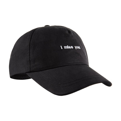 儿童黑色"i miss you"棒球帽