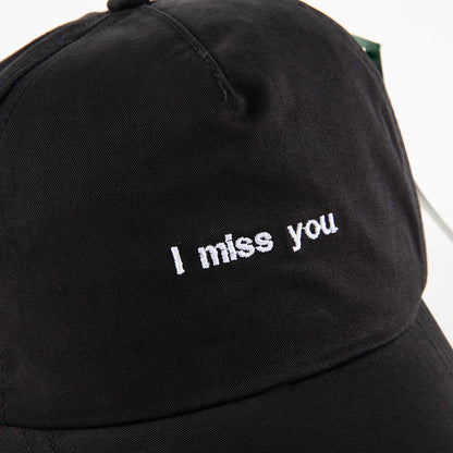 儿童黑色"i miss you"棒球帽