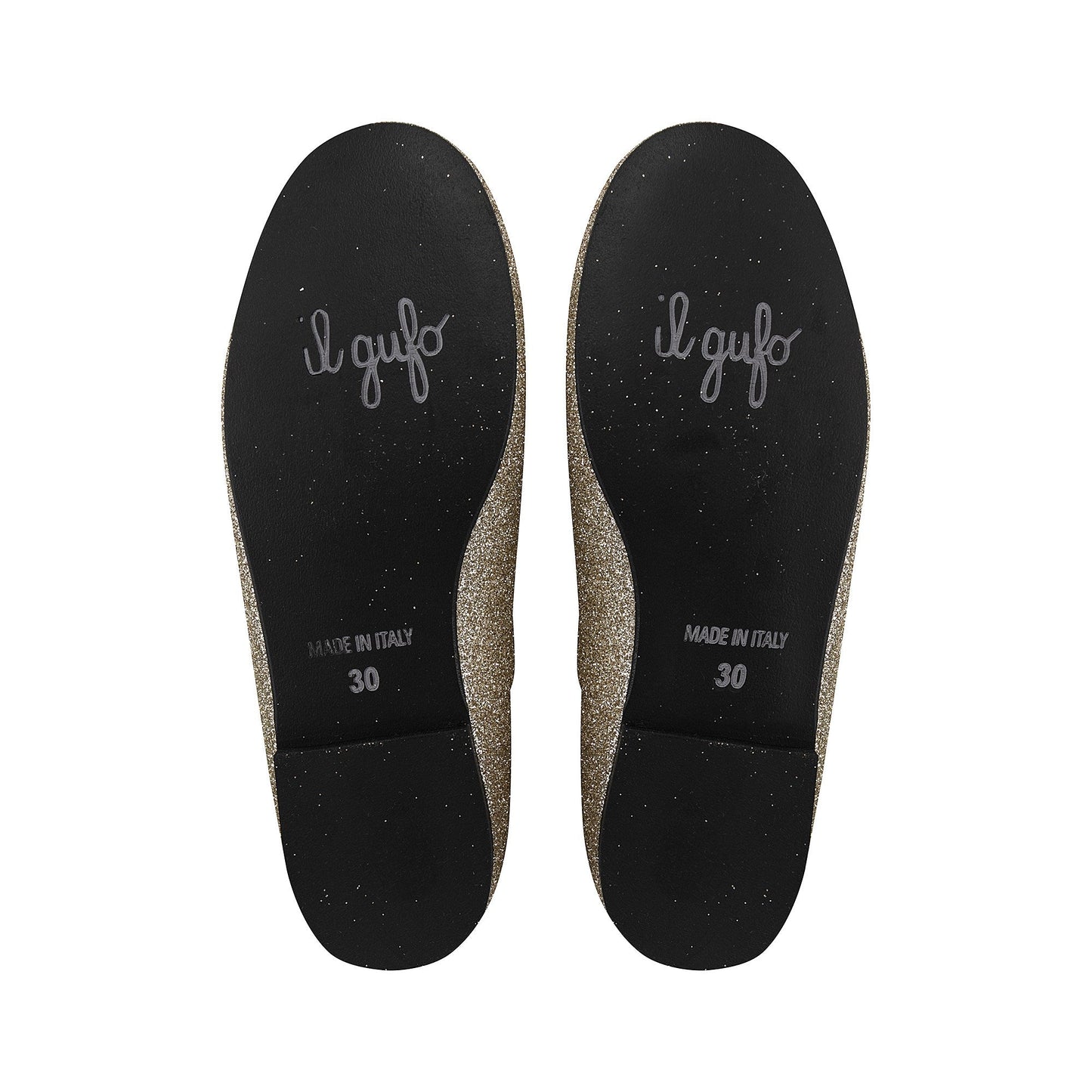 女童金色闪光平底鞋