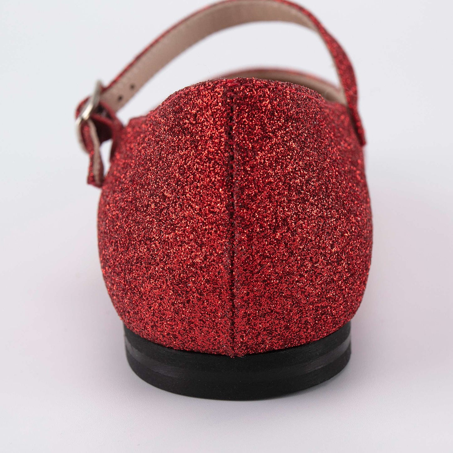 女童红色闪光平底鞋