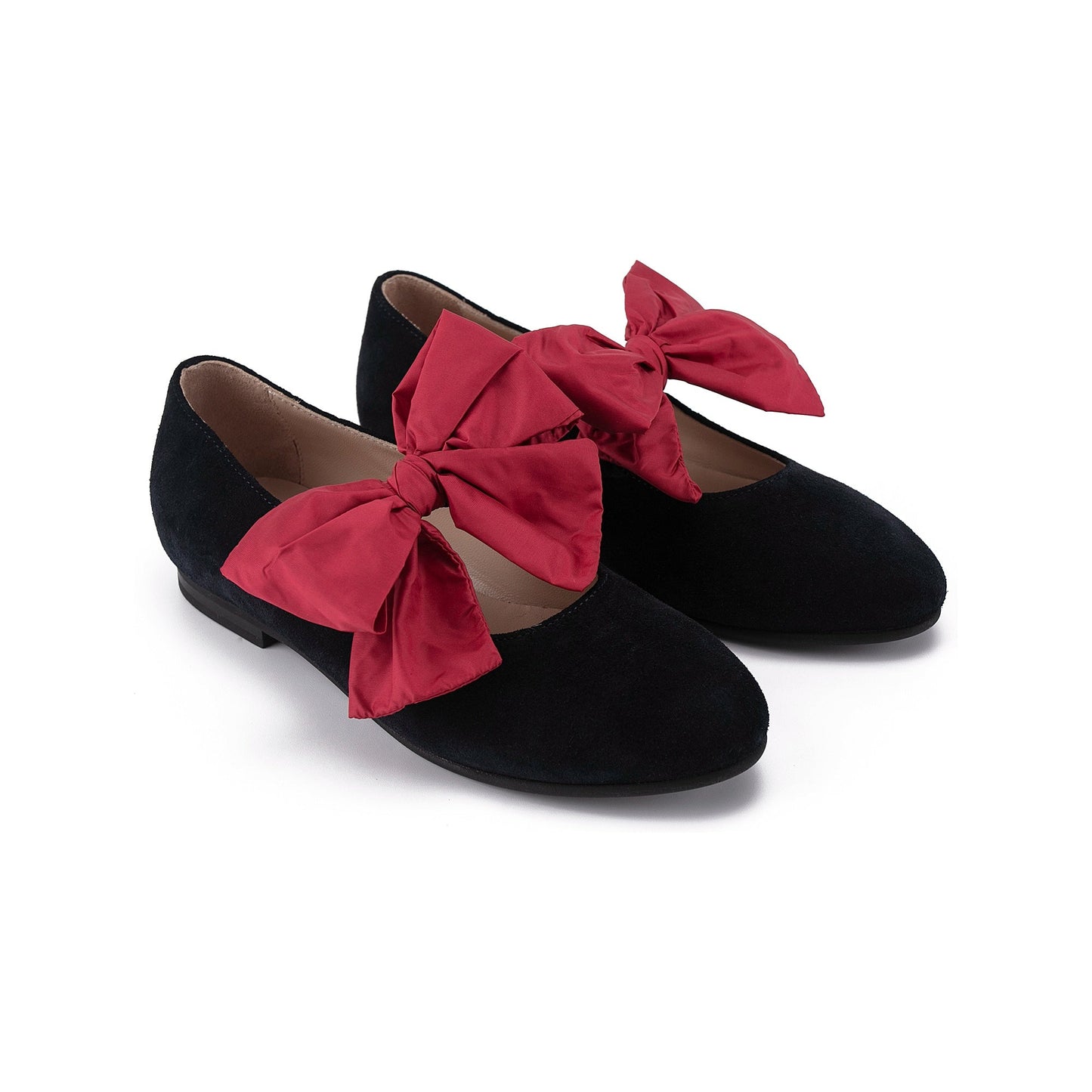 女童蓝色蝴蝶结平底鞋