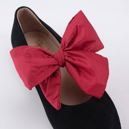 女童蓝色蝴蝶结平底鞋