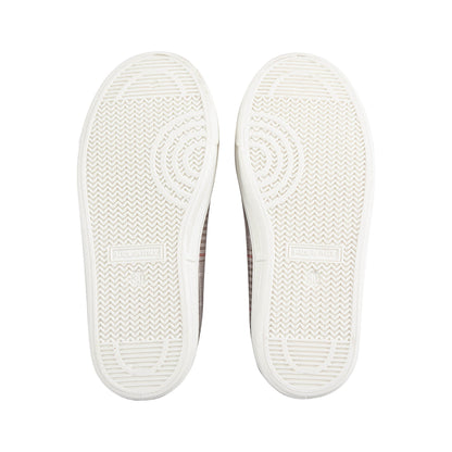 儿童米色格子帆布鞋