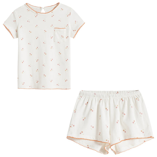 女童樱桃印花分体睡衣