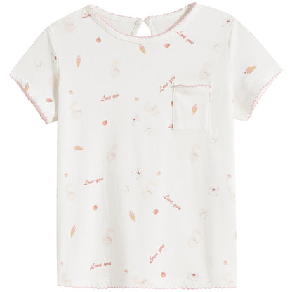 女童猫咪印花分体睡衣