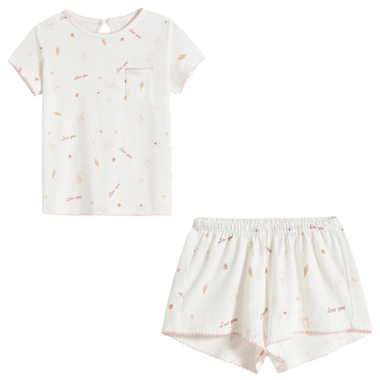 女童猫咪印花分体睡衣