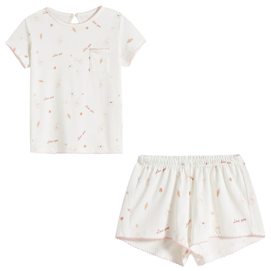 女童猫咪印花分体睡衣