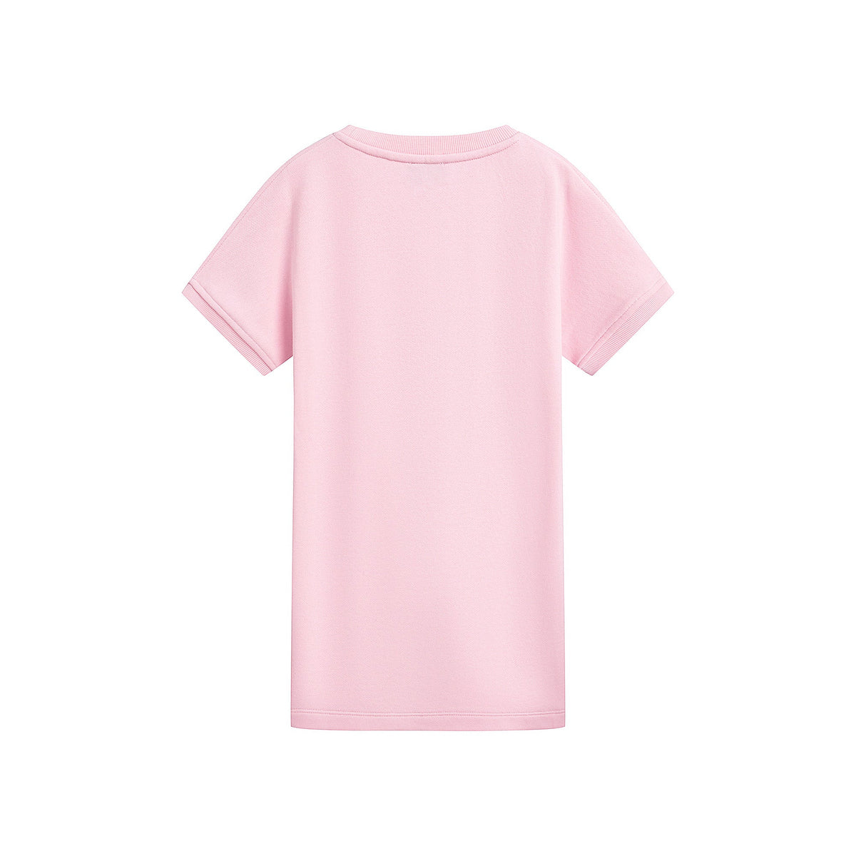 女童粉色圆形Logo棉连衣裙