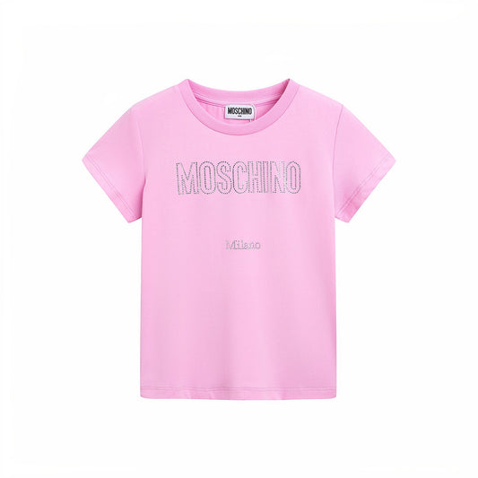 女童粉色Logo棉T恤