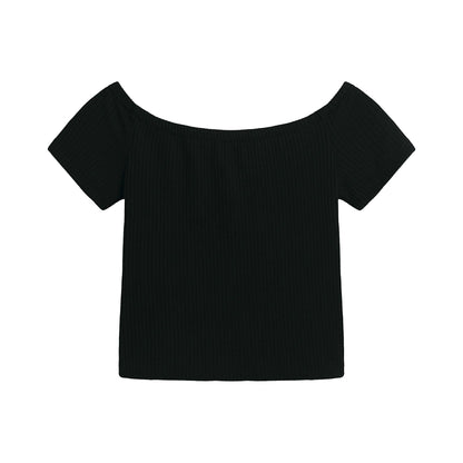 女童黑色Logo T恤