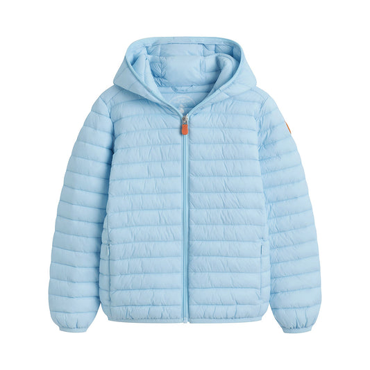 儿童浅蓝色连帽棉服