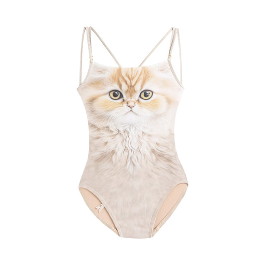 女童蜜糖色猫咪芭蕾舞连体衣(J231LE33VL/hone)
