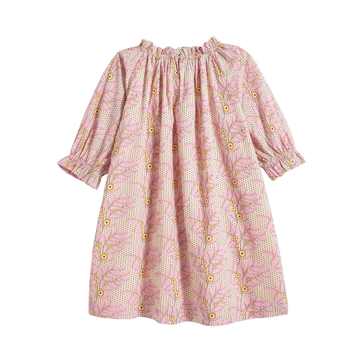 Girls Pink Flower Cotton Dress