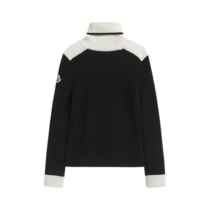 女童黑色Logo羊毛毛衣