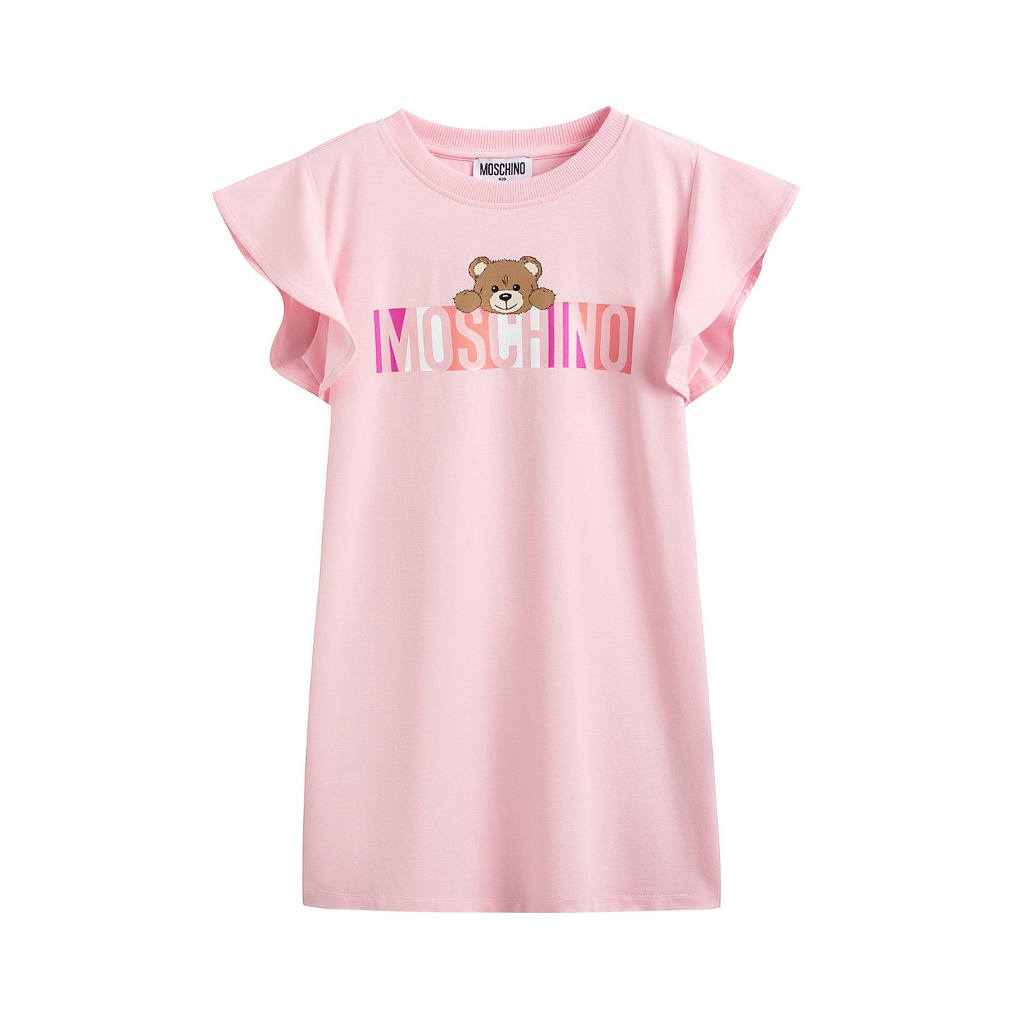 女童粉色Logo棉连衣裙