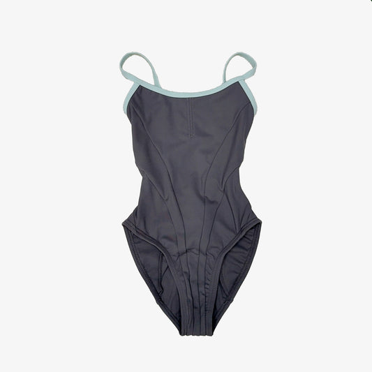 女童灰色芭蕾舞连体衣(Luna 6-Stripe Leotard Grey Mint Line)