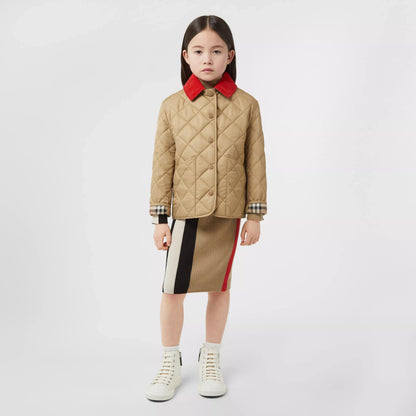 女童米色棉服