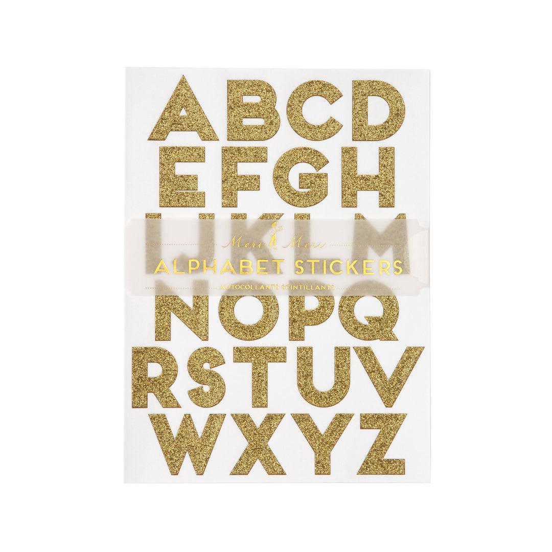 金色闪光字母贴纸（10张）