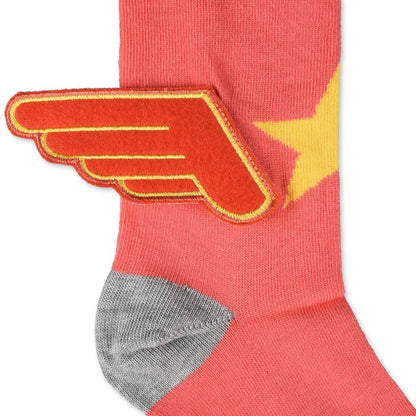Girls Red Check Wing Trims 'Rudy' Sock