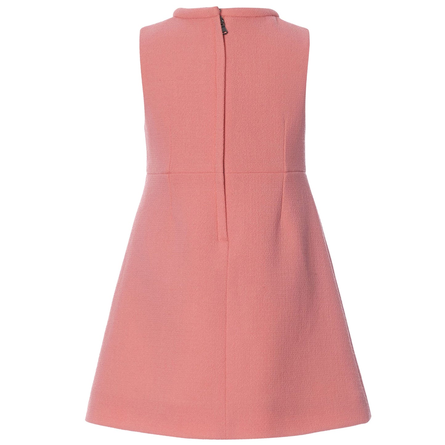 Girls Pink Fancy Printed Slim Wool Dress