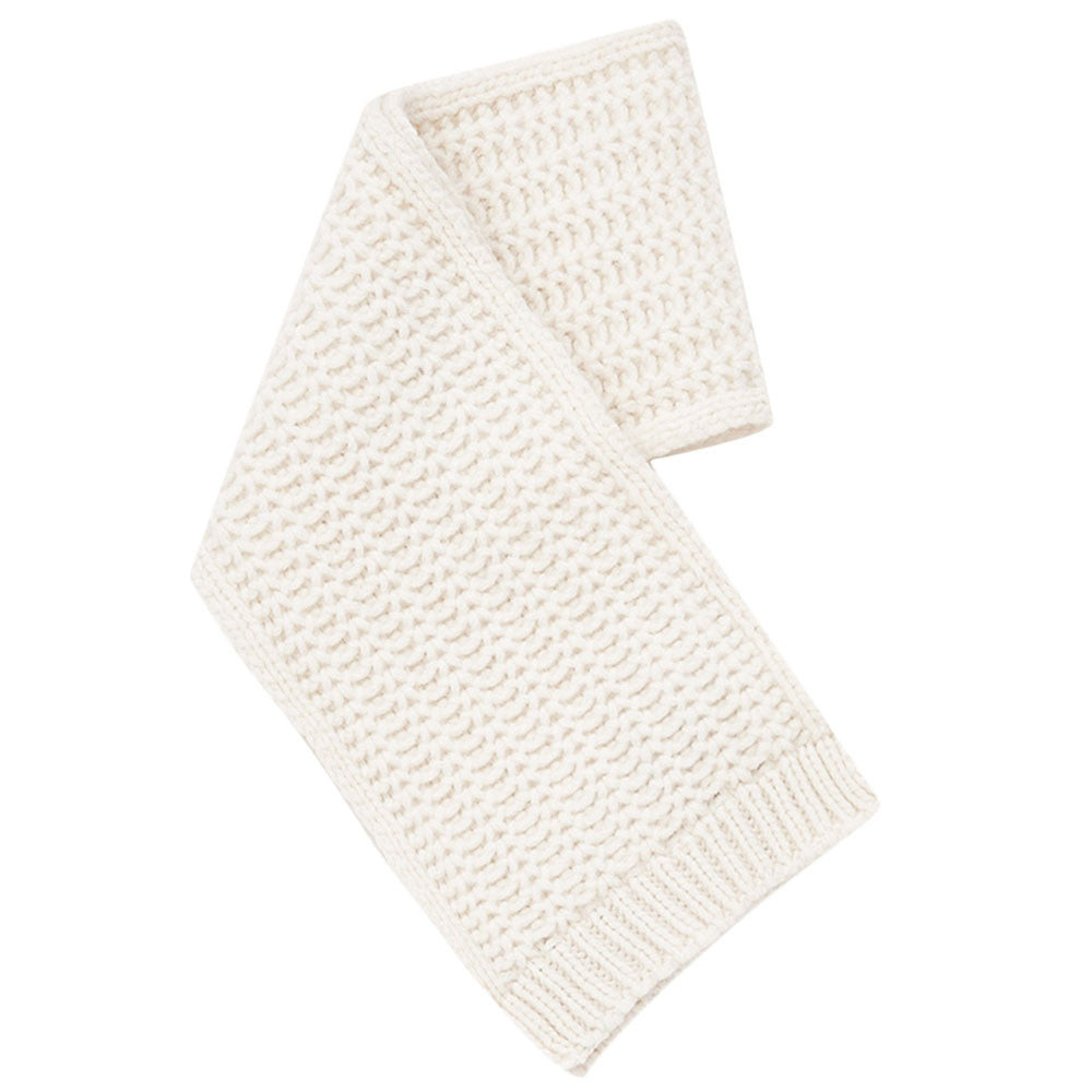 Baby Girls White Knitted Cotton Scarf