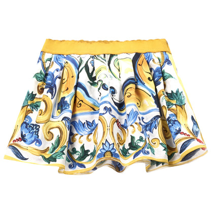 Baby Girls Multicolor Maiolica Bouquet Printed Skirt