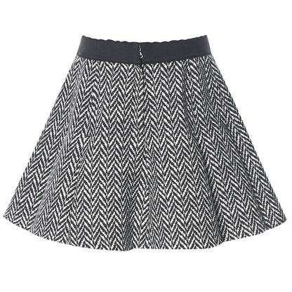 Girls Grey Wool Rib Waist Skirt