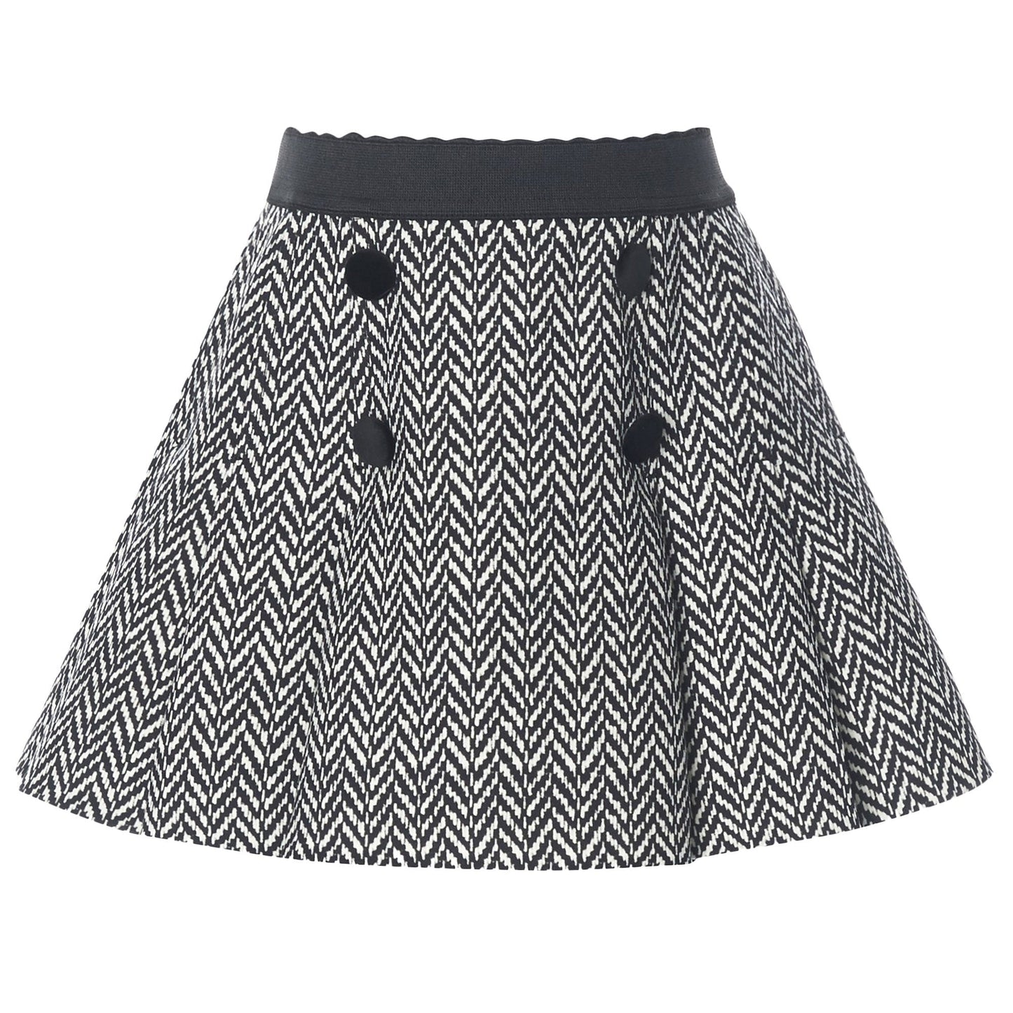Girls Grey Wool Rib Waist Skirt
