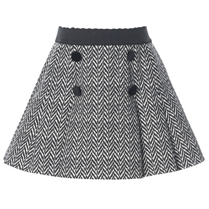 Girls Grey Wool Rib Waist Skirt