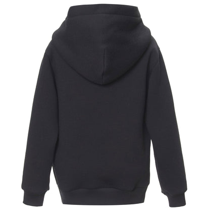 Boys Black Cotton Hooded Sweatshirt
