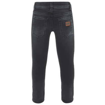Boys Black Denim Jersey Cotton Jeans