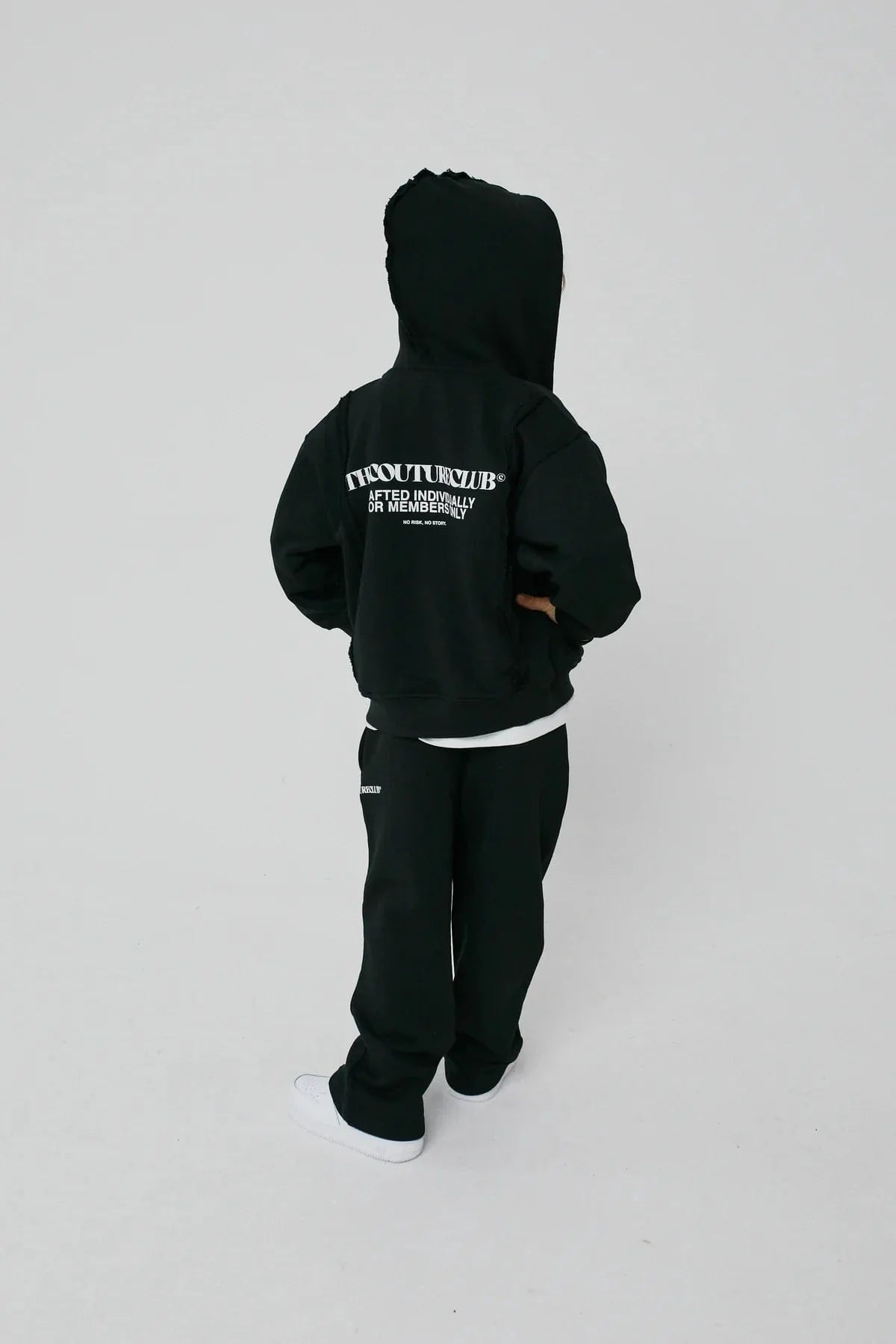 Couture Club Kids Raw Seam 会员专用拉链上衣（黑色）