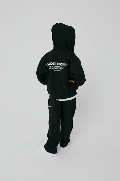 Couture Club Kids Raw Seam 会员专用拉链上衣（黑色）