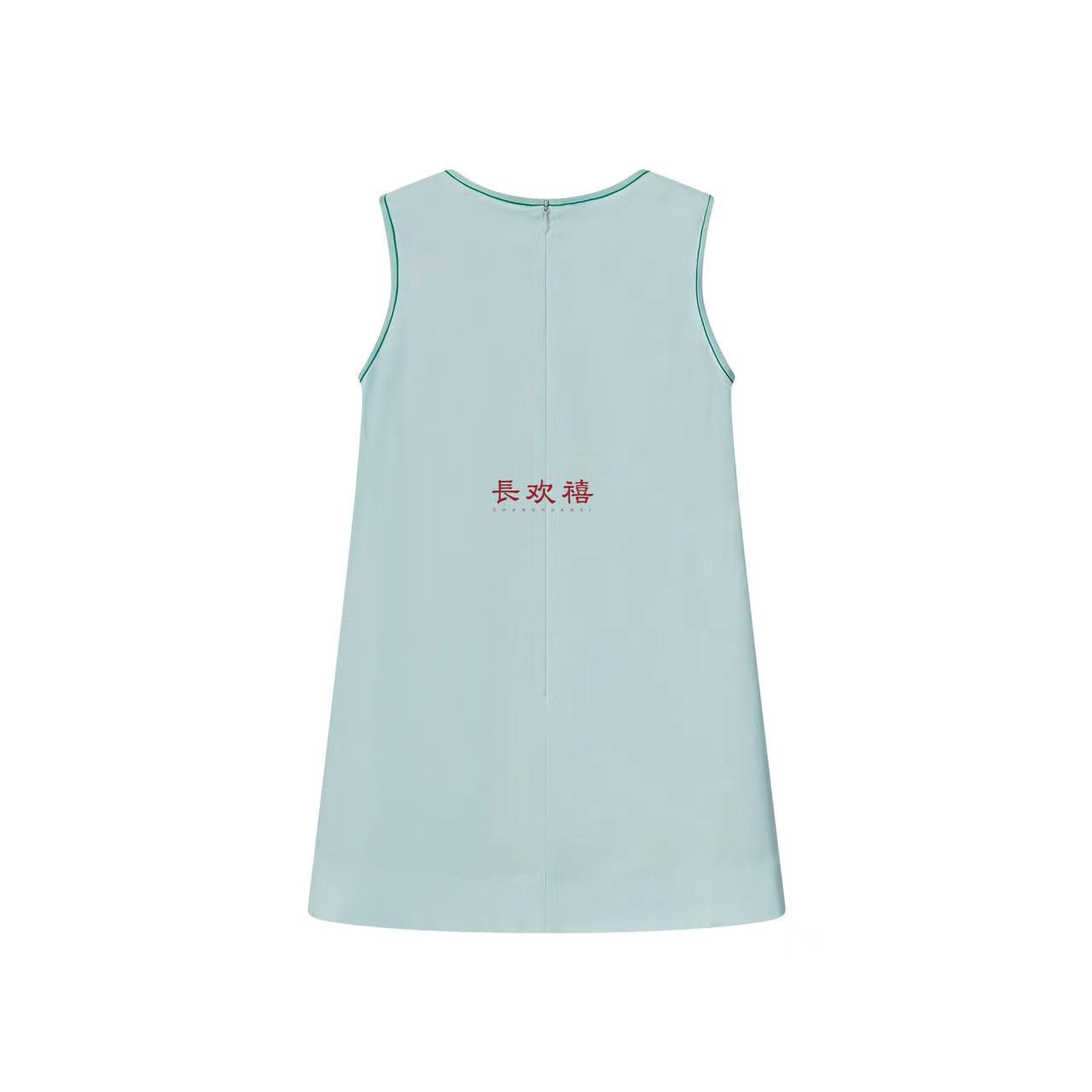 女童浅蓝色"清溪行"中式旗袍