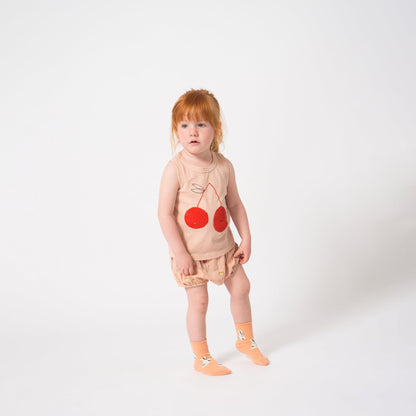 Baby Rose Dust Cotton Cherry Linen Tank Top